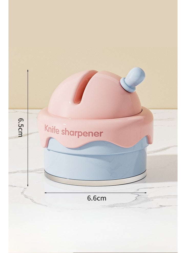 Professional Manual Knife & Scissor Sharpener with Suction Base - 4-in-1 Ceramic Wheel Sharpening for Home Kitchen - Image 1